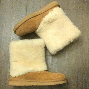UGG Suede/Shearling Ankle Boots #1006011